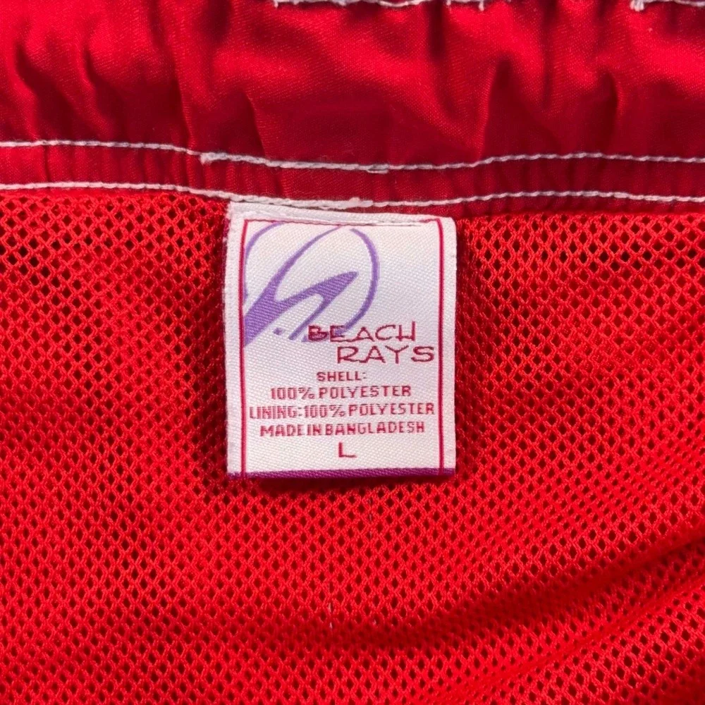 Budweiser Tropical Swim Trunks Mens L Red Beach Rays 40x8‎ Mesh Lined